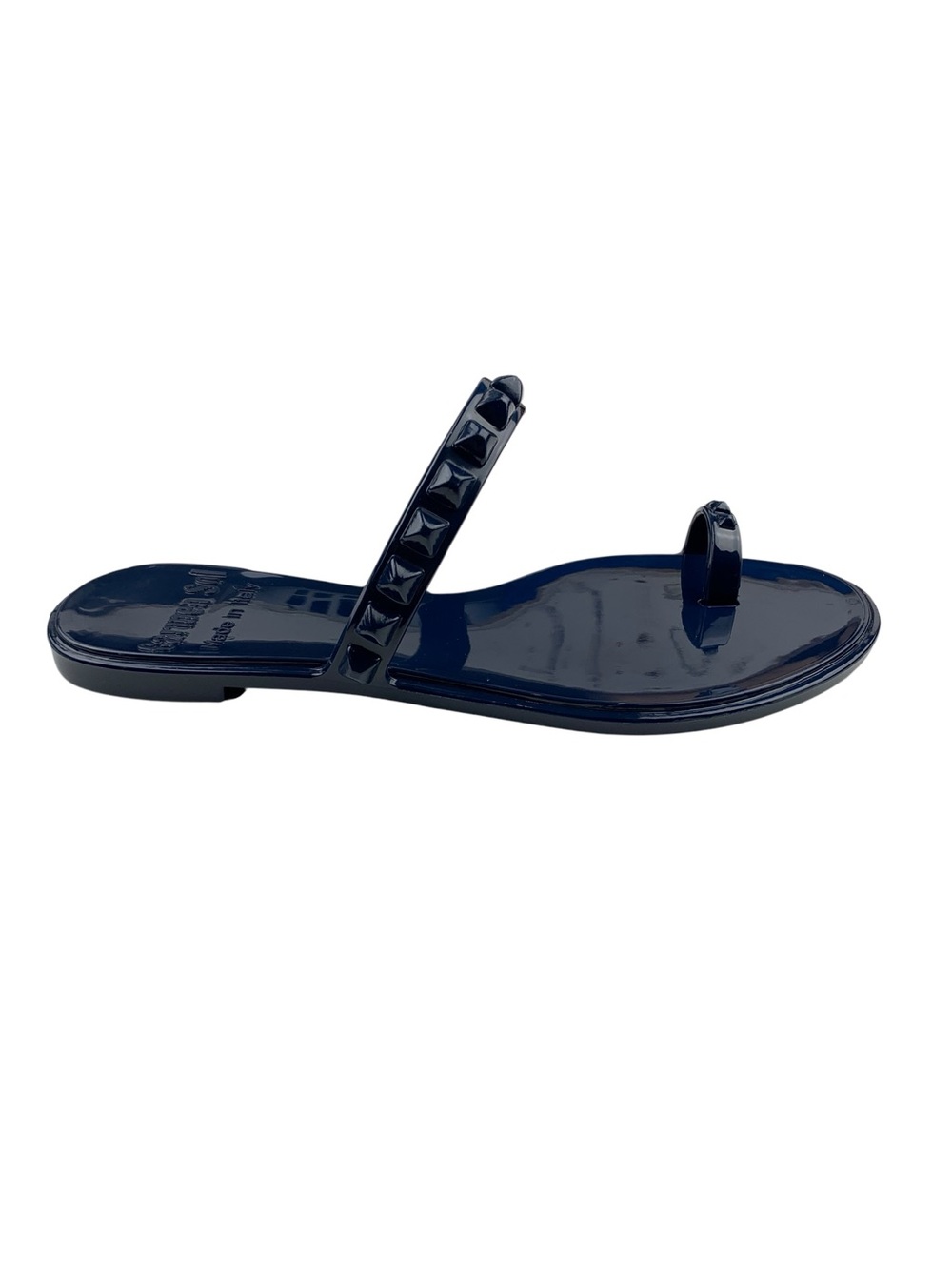 Carmen Sol Maria Flat Jelly Sandals Slip On Blue Toe Loop Italy Women's 8